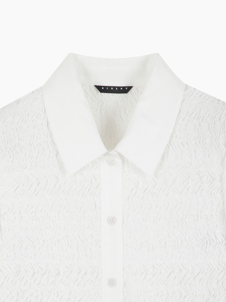 White rouched shirt - null - White | Sisley K image number 3